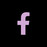 a purple facebook logo on a black background