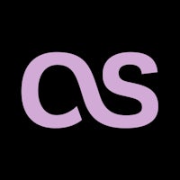 a purple logo with the letter a on it